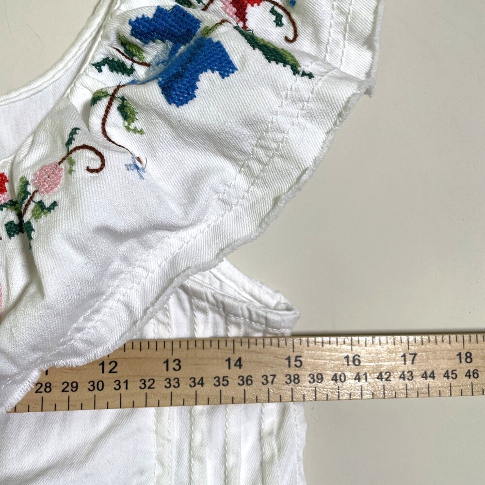 Anthropologie Pilcro Women's Embellished Ruffle Collar Top Size XS 100% Cotton - Picture 5 of 7
